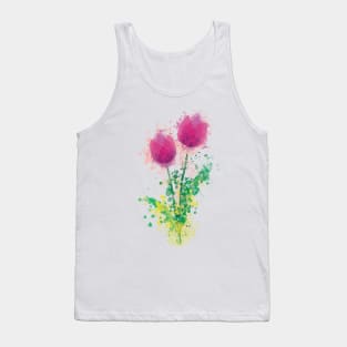 Watercolor Tulips Tank Top